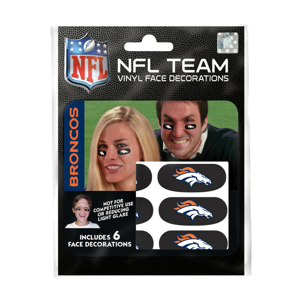 NFL Denver Broncos Eye Black Strips 6 Pack